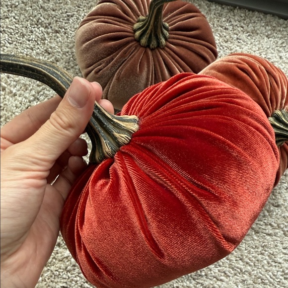 Velvet Pumpkin Decor Set - Picture 3 of 6